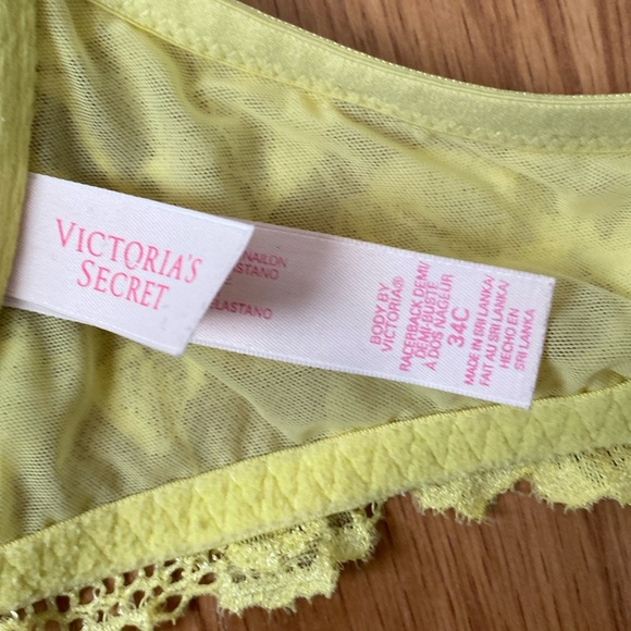 ❤️ Victoria’s Secret Racerback Perfect Coverage Bra 34C Yellow - Picture 6 of 8